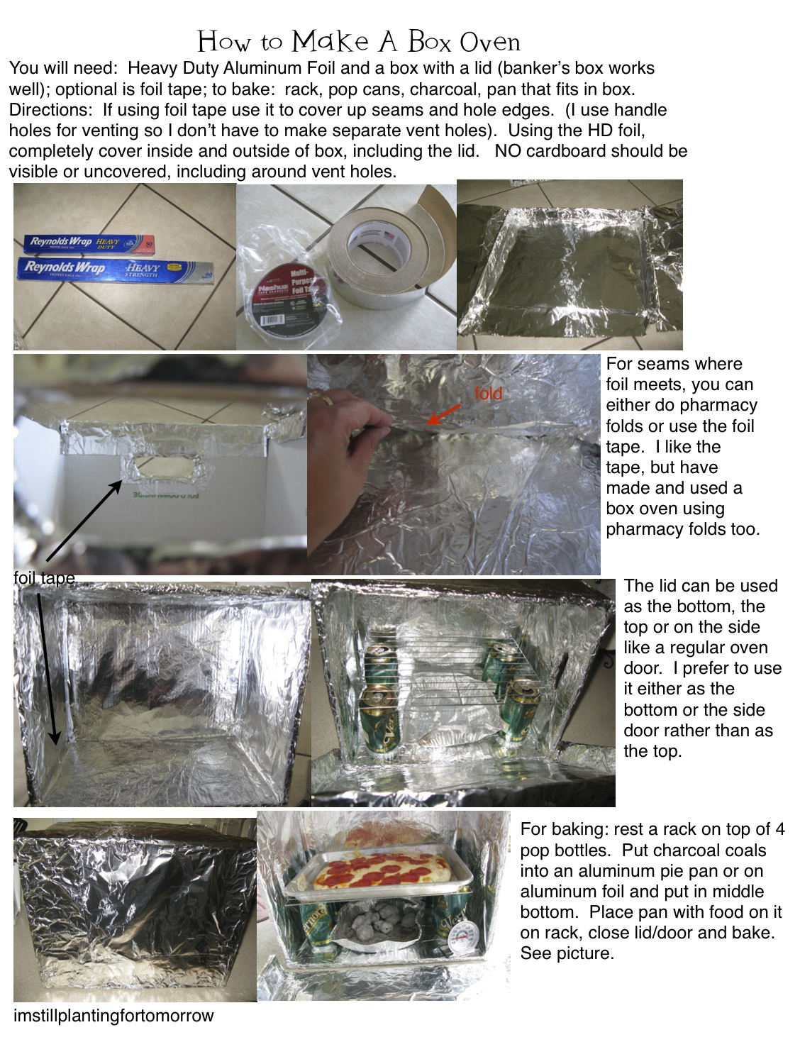 I'm still planting for tomorrow Saturday School How to Make A Box Oven