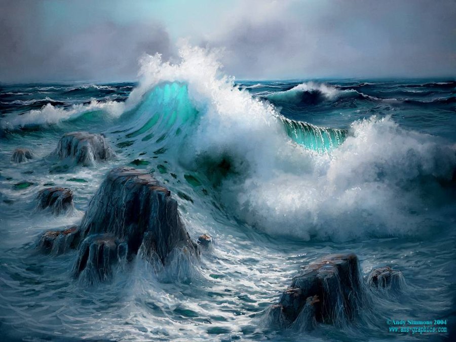 the raging sea