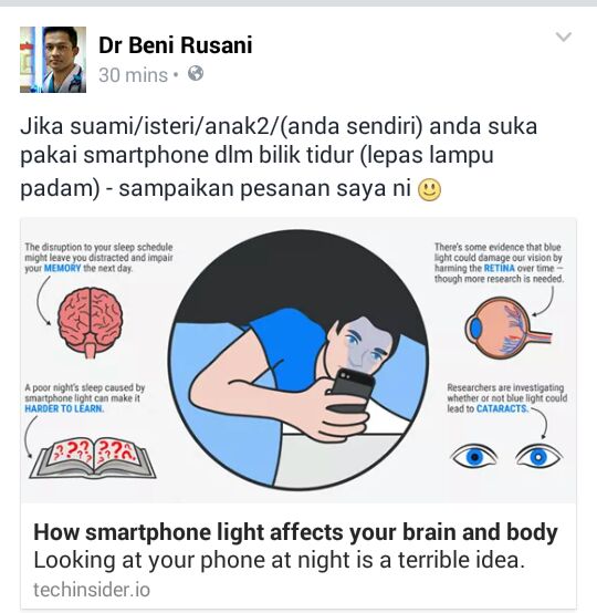 Hentikan tabiat menggunakan smartphone dalam bilik tidur