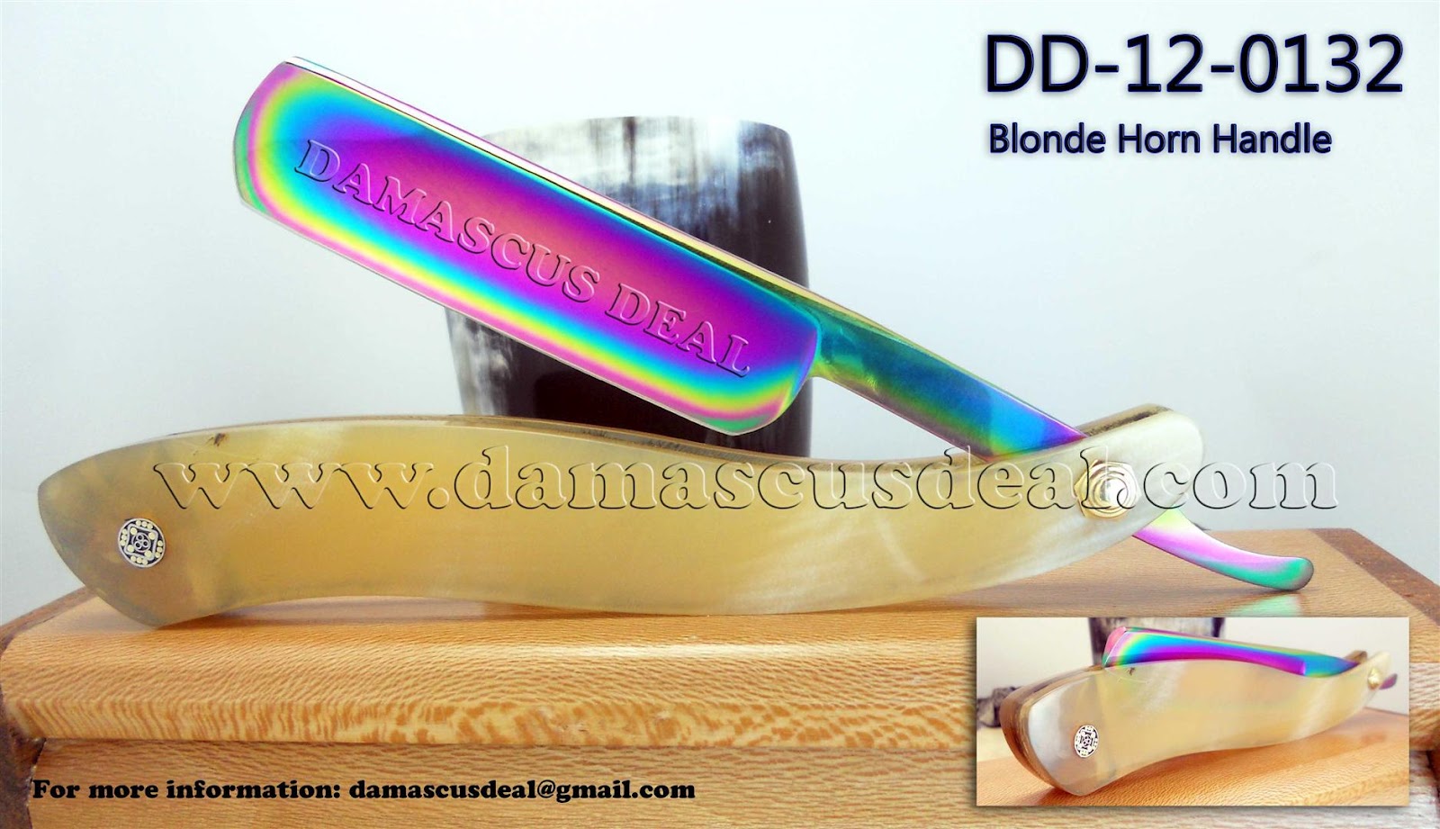 Damascus Deal Titanium Coated Straight Razors