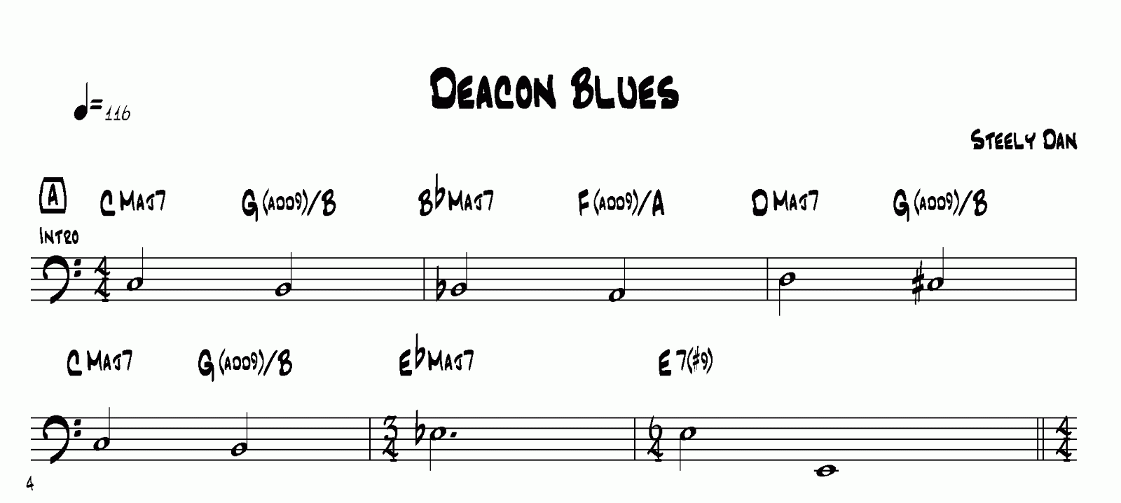 Deacon Blues Chord Chart