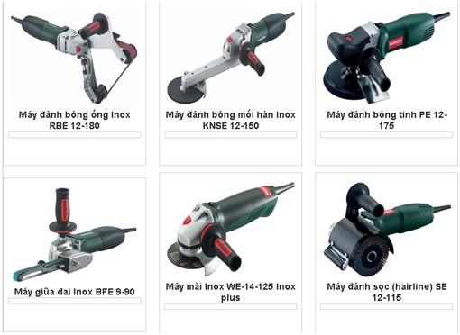 CÁC MODEL ĐÁNH BÓNG INOX CỦA METABO