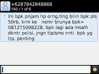 Contoh SMS Penipuan Contoh SMS Penipuan