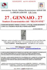 Locandina Escursione del 27 Gennaio 2013