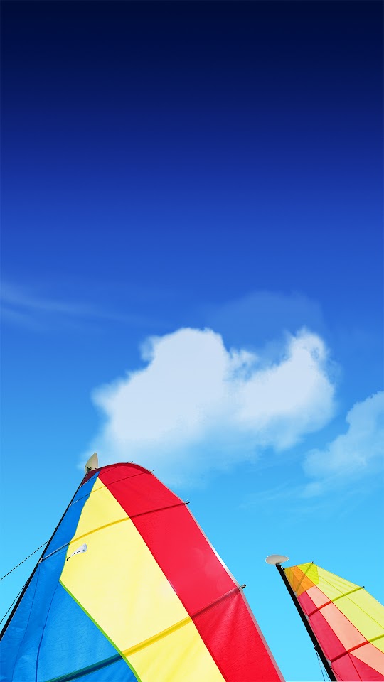 Lenovo Stock Blue Sky Colorful Boats Android Wallpaper