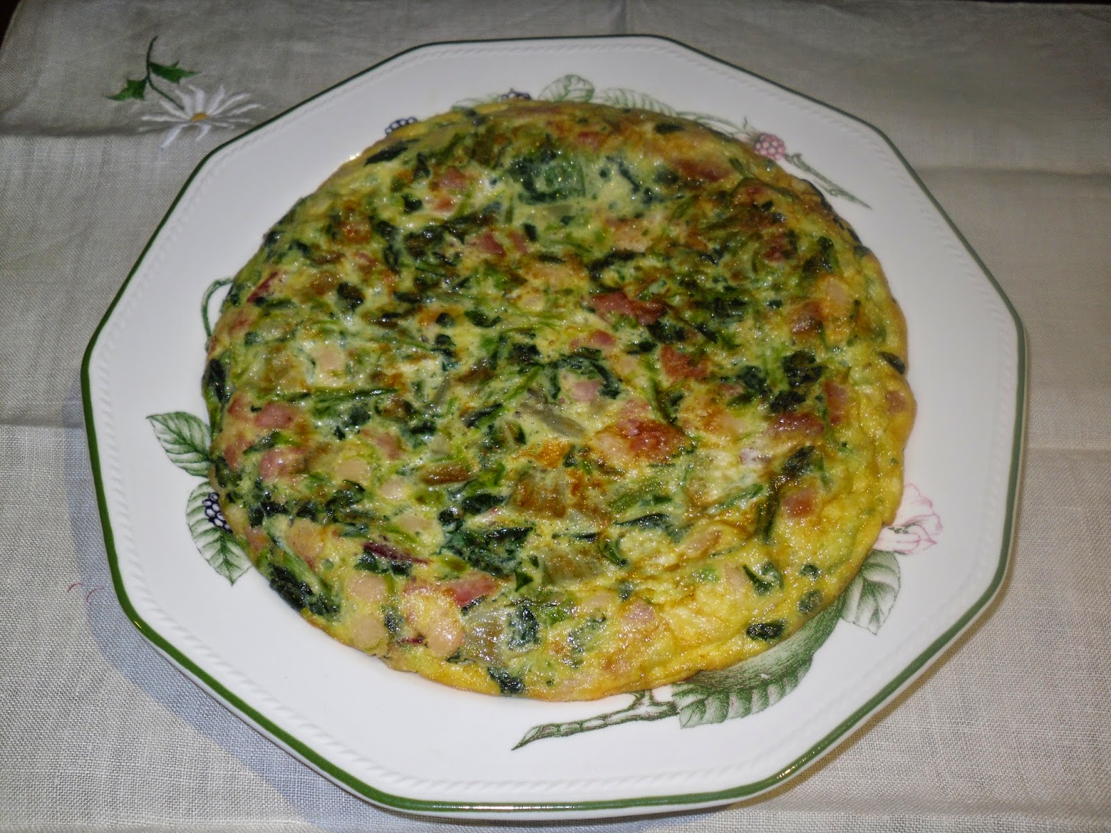 RECETAS DE MI MADRE Y MIAS TORTILLA DE ESPINACAS CON JUDIAS Y JAMON YORK