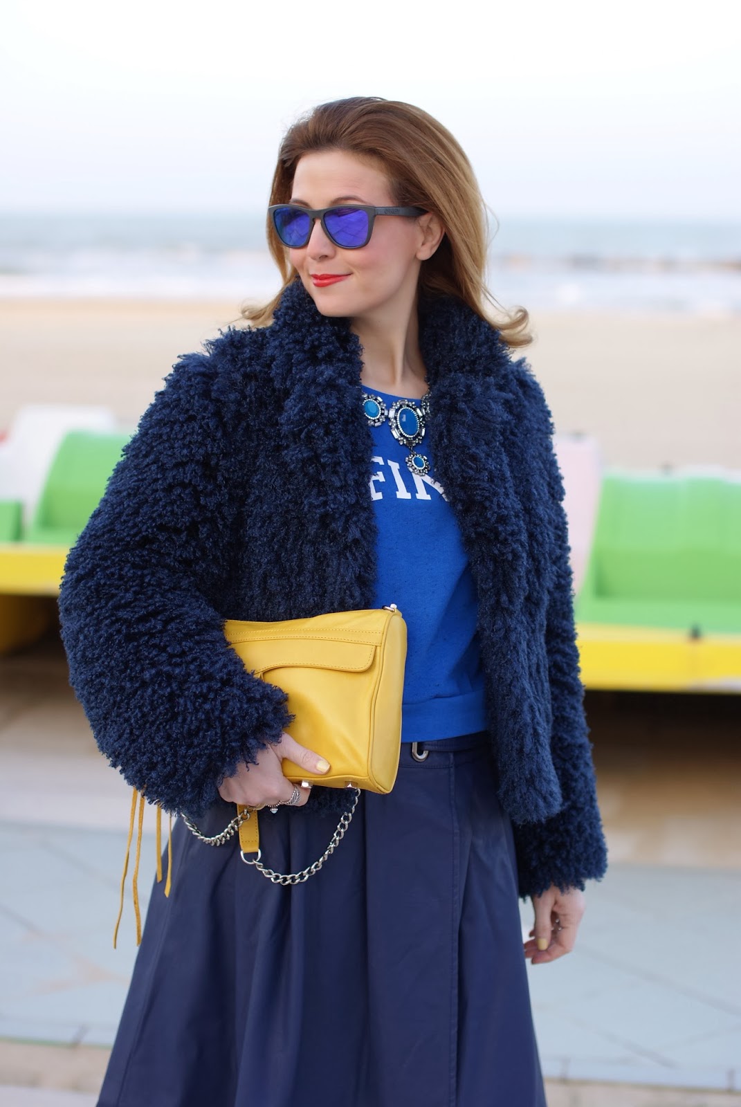 So Allure faux fur jacket, Zara statement necklace, Infinity sweatshirt, Fashion and Cookies, fashion blogger