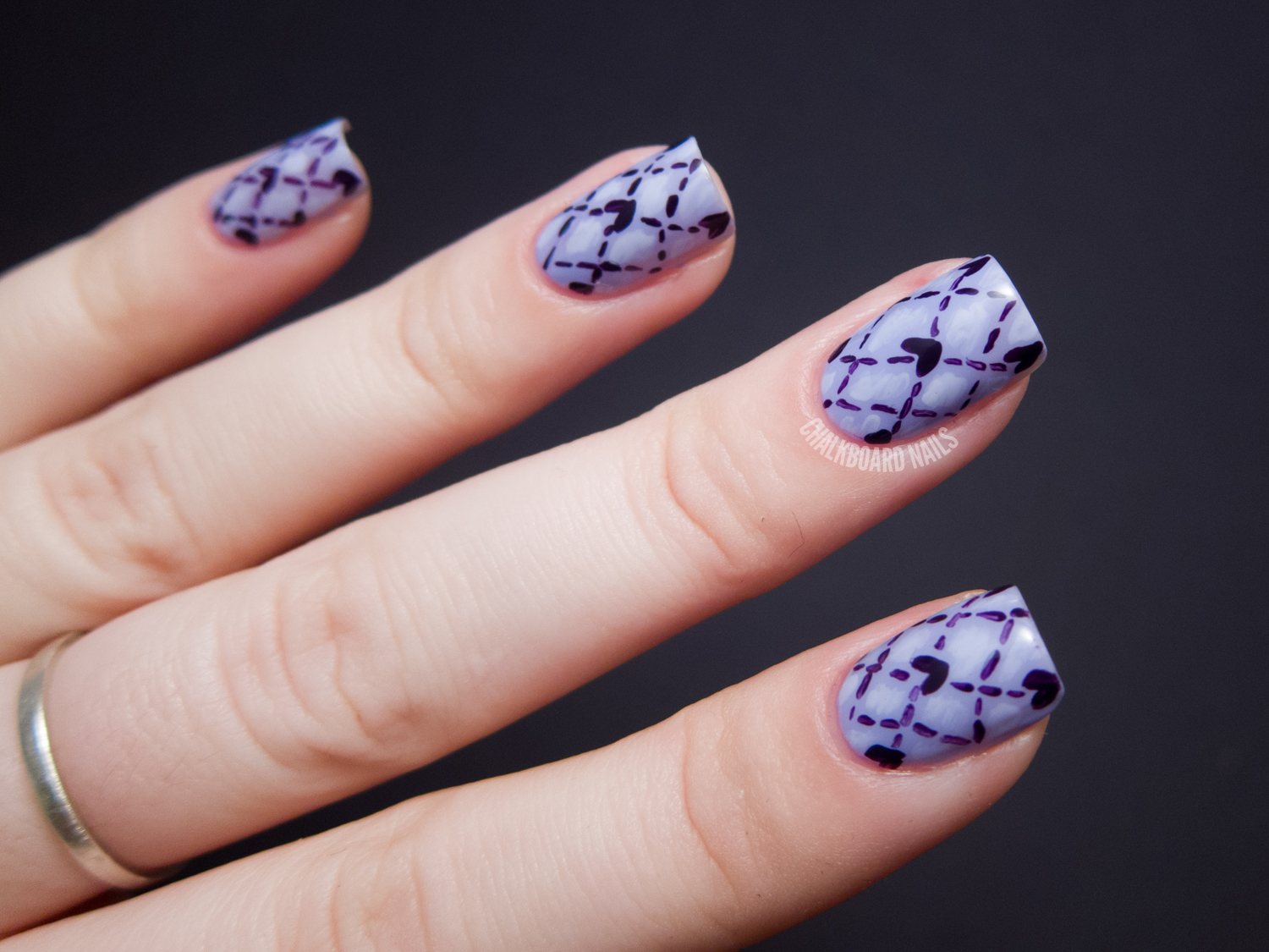 Lovely Quilting - OPI Euro Centrale Nail Art Chalkboard Nails Nail Art Blog