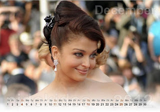 Aishwarya Rai Desktop Calendar 2012