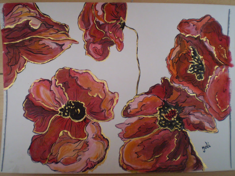 Poppies PA2, watercolor, signed Joli, A4