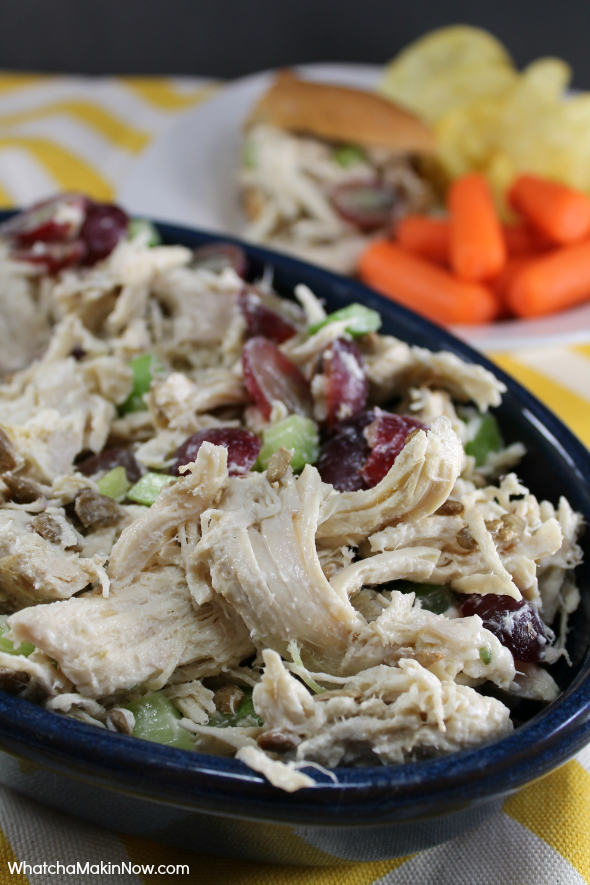 Whatcha Makin' Now? Chicken Salad with Grapes, Celery, and Sunflower Seeds