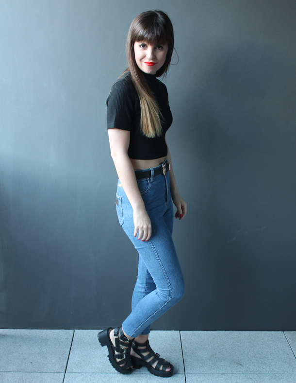 Sweet Monday, ootd, Missguided Isobelle high neck ribbed crop top