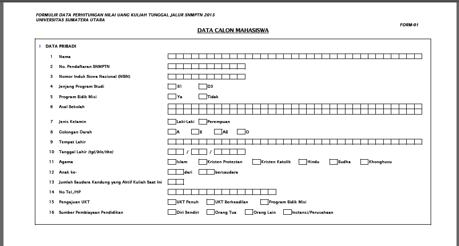 Cara Mengisi Ukt Dengan Benar Akpro Fmipa Usu