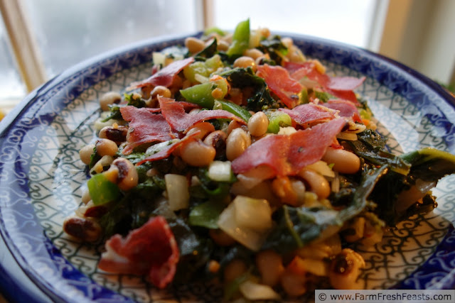 Black Eyed Pea and Kale Salad in Salumi Cups | Farm Fresh Feasts