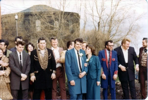 Teddy wedding some ace suits and quiffs not to mention the leopard lapels
