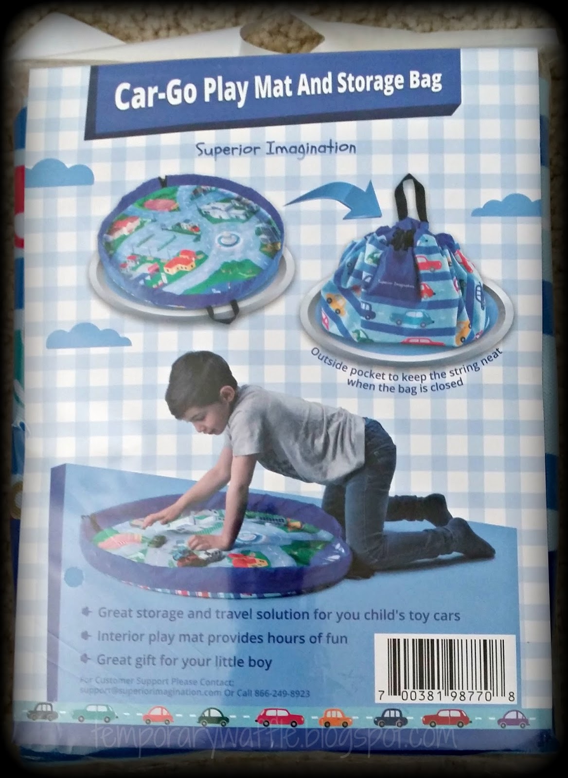 Temporary Waffle CarGo Toy Car Playmat and Storage Bag