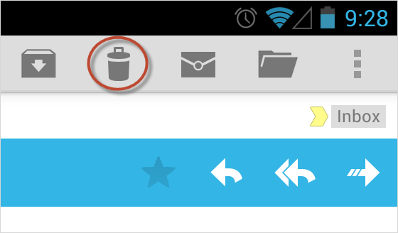 How to get Trash button back in Gmail in Android: Intelligent Computing