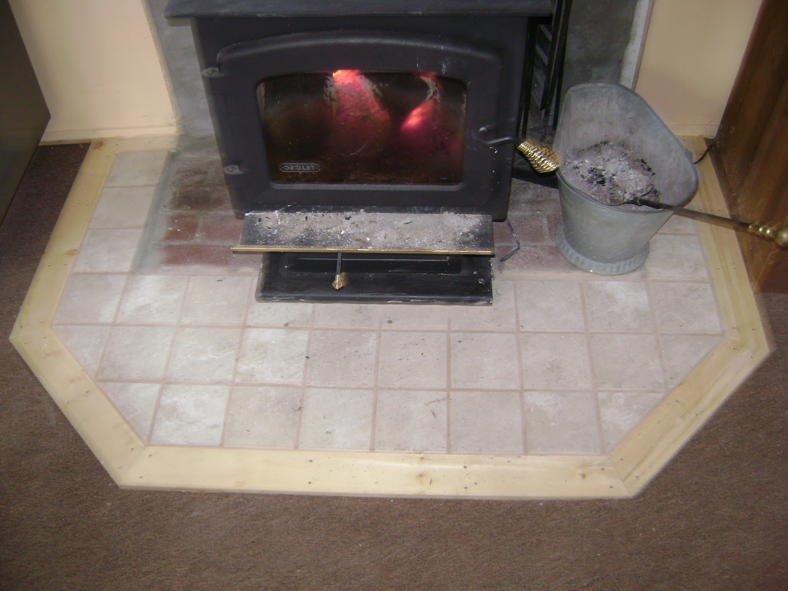 Long Pond Endeavor Company New Tile Hearth Around Wood Stove