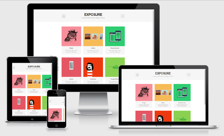 exposure simple portfolio premium blogger template themefinite