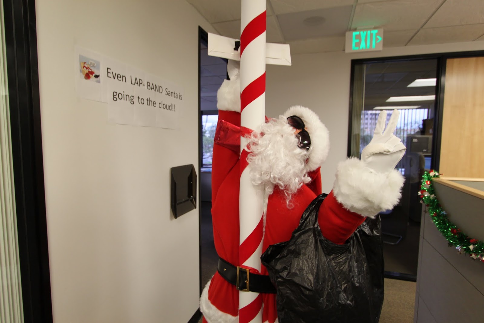 the office holiday pole decorating contest | mid-century modern remodel