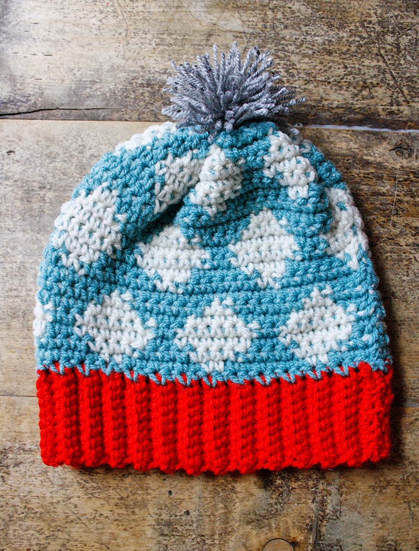 ponnekeblom jacquardmutsen, tapestry crochet hats