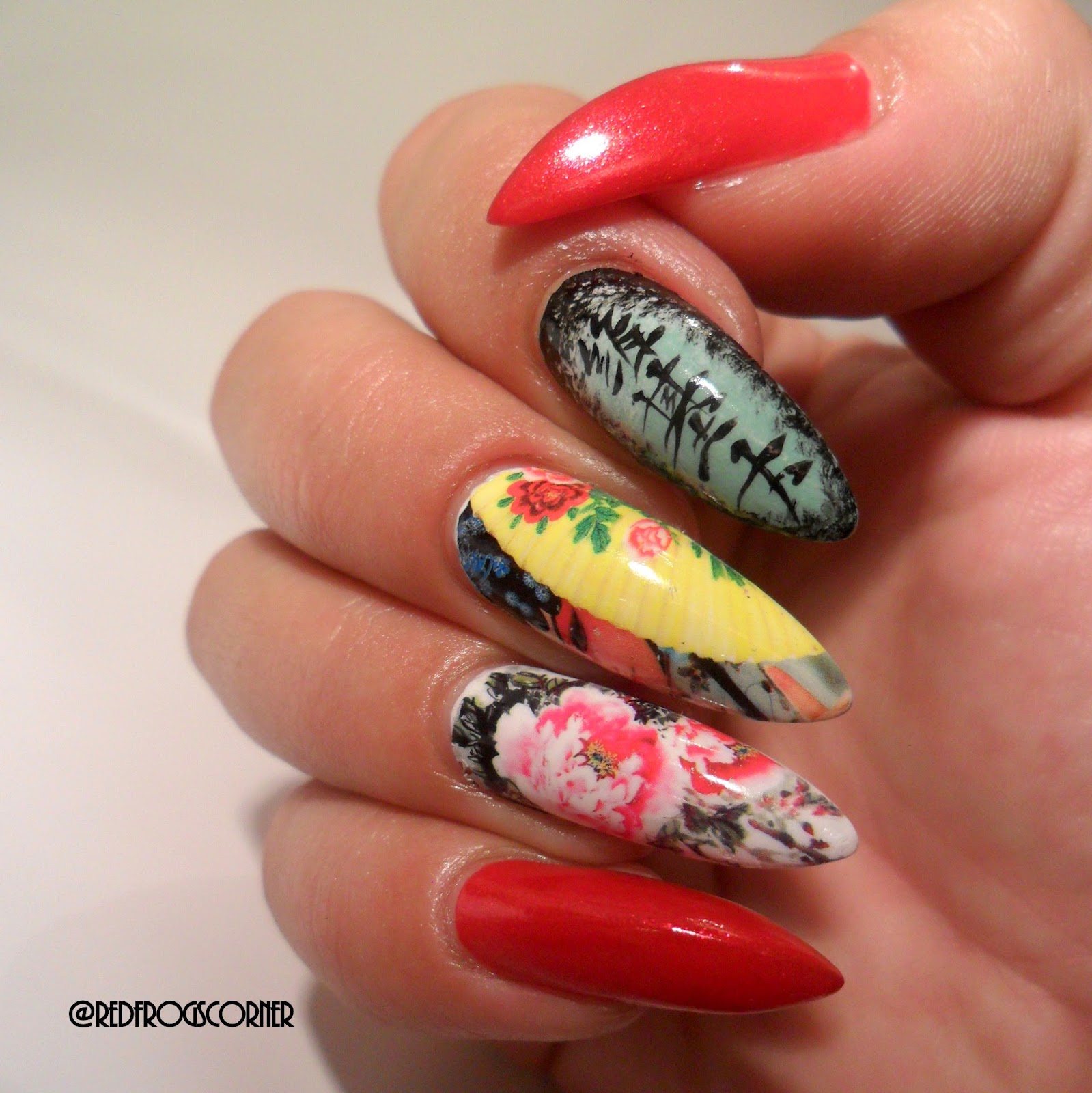 Red polish or bad polish?: Japanese opera Nail art decals and some free 