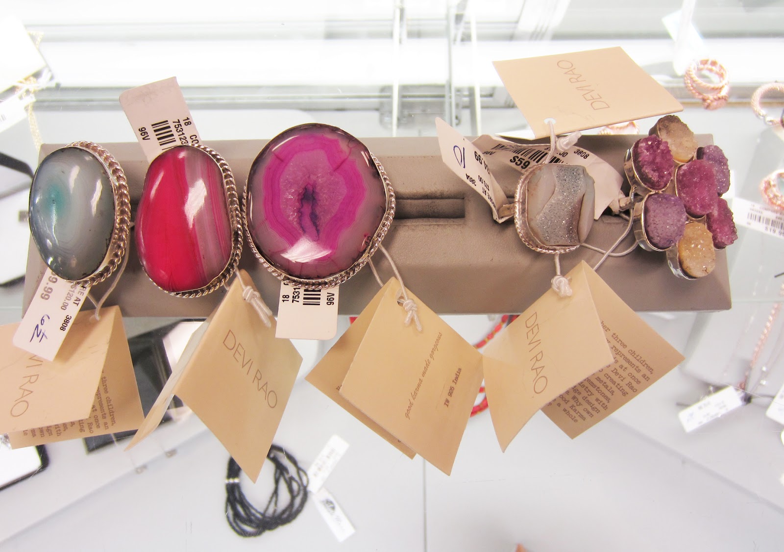 apartmentf15 raw crystal/rock rings at t.j.maxx