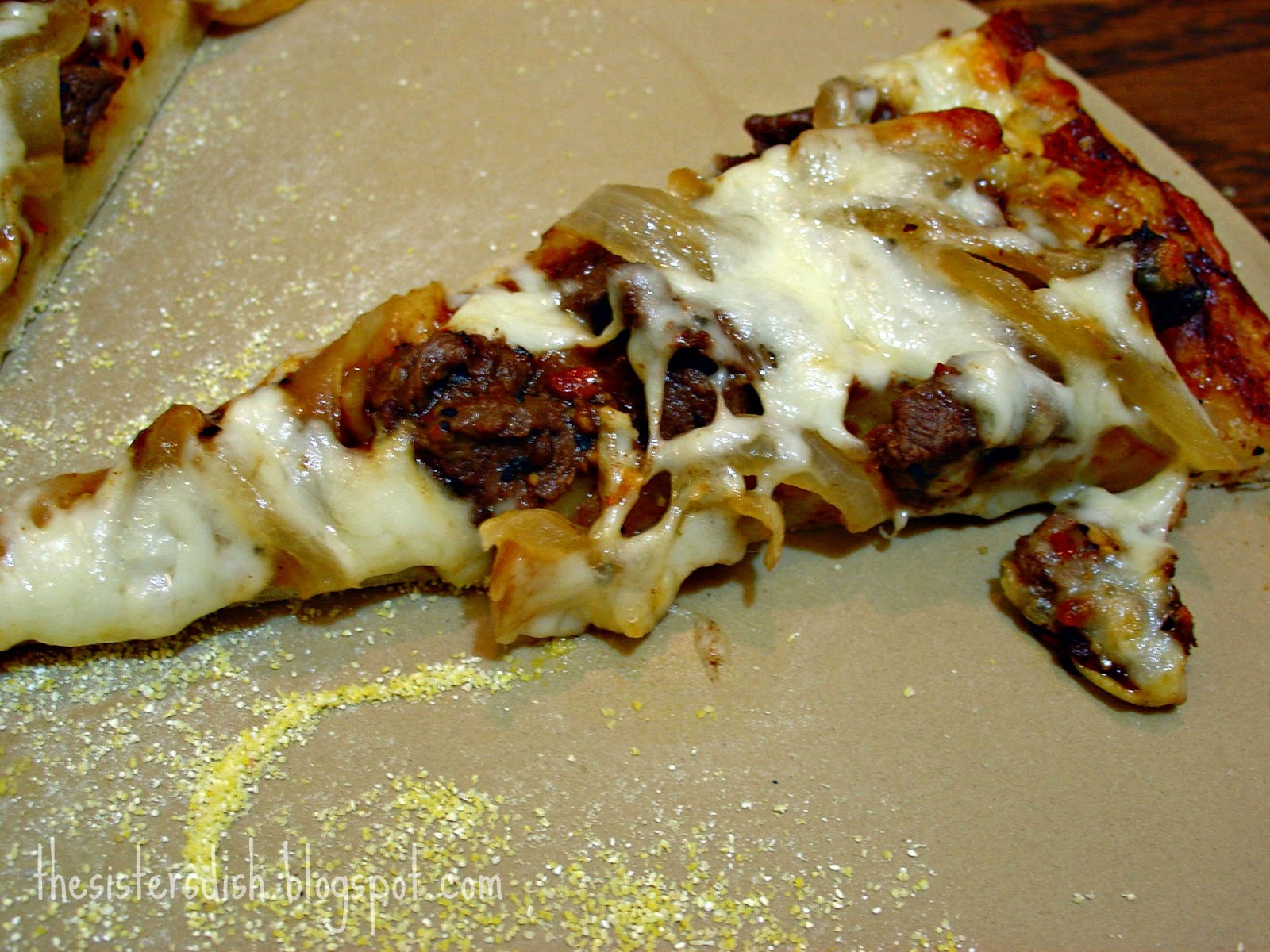 The Sisters Dish Steak Pizza
