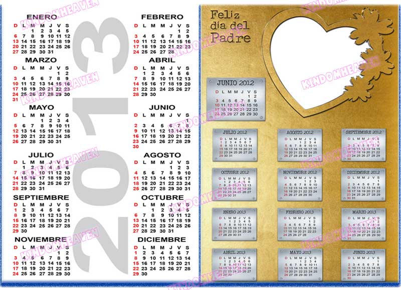 calendario 2013 psd png poster de bolsillo editable photoshop