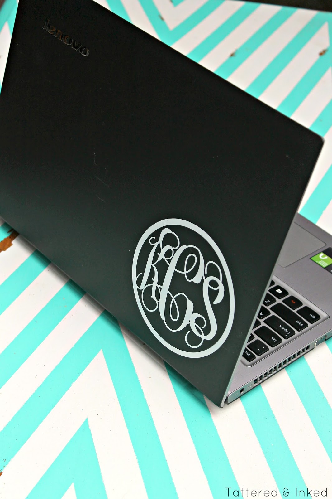 Tattered and Inked DIY Laptop Decal {My First Silhouette Project!!}