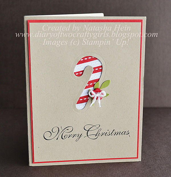 Diary of Two Crafty Girls Candy Cane Ribbon Card