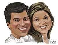 CARICATURA DE ROSTO DO CASAL EM CORES - R$ 160,00