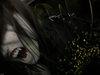 EMO Vampire Girl Dark Gothic Wallpaper
