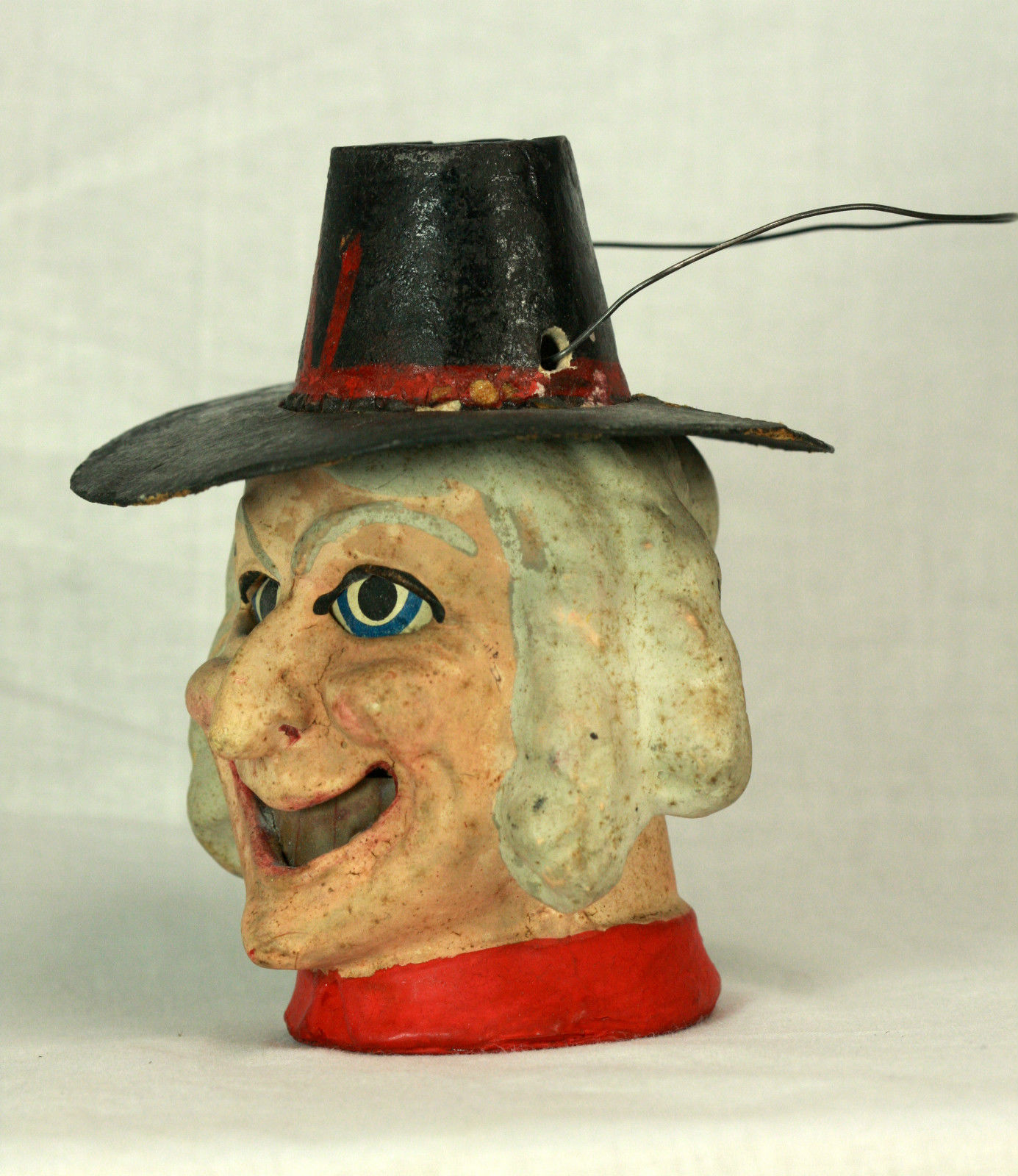 Halloweeniana Antique German PapierMâché Halloween Witch Head Lantern