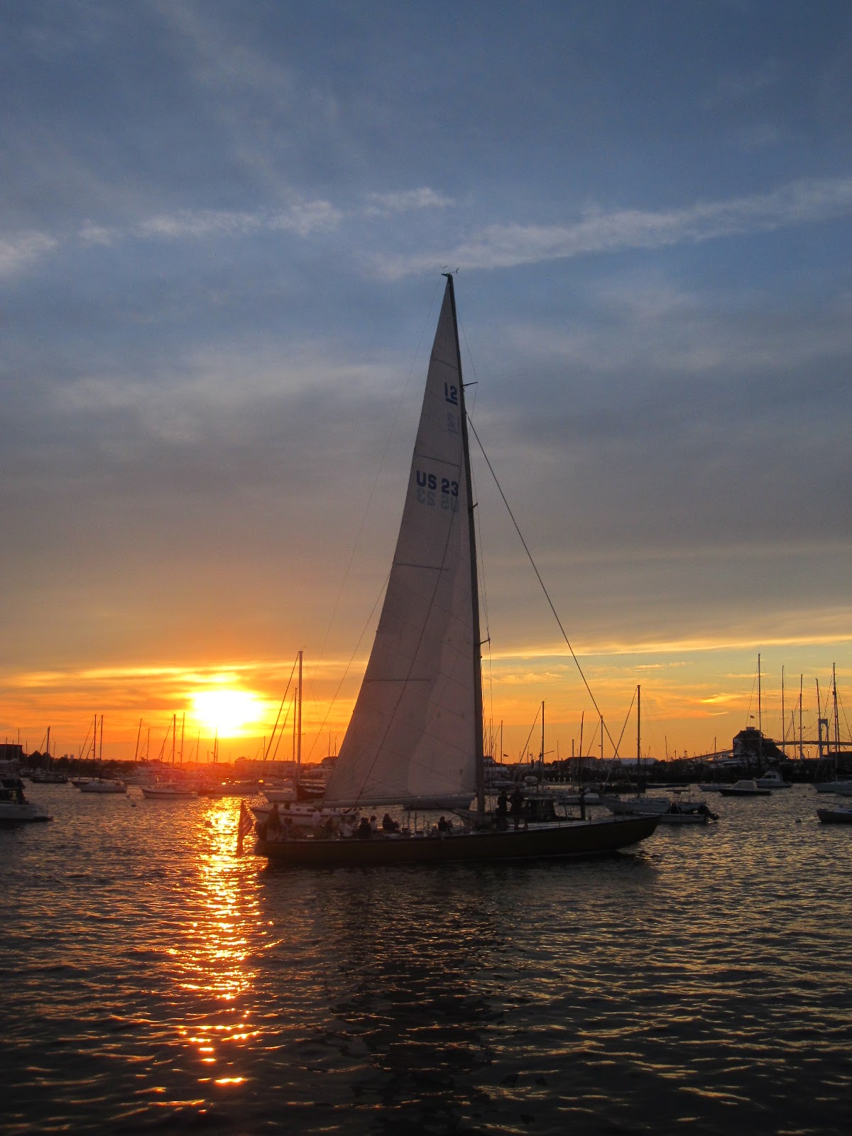 12 Meter Charters Sailing in Newport, RI Red Skies at Night, Sailors