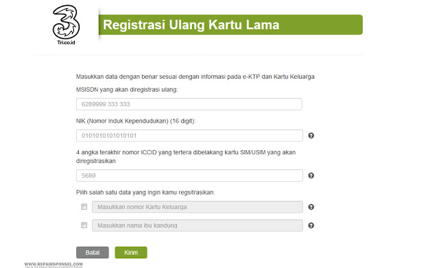 Cara Registrasi Ulang Kartu Tri 3 Sesuai Peraturan Menkominfo Cara Registrasi Ulang Kartu Tri 3 Sesuai Peraturan Menkominfo