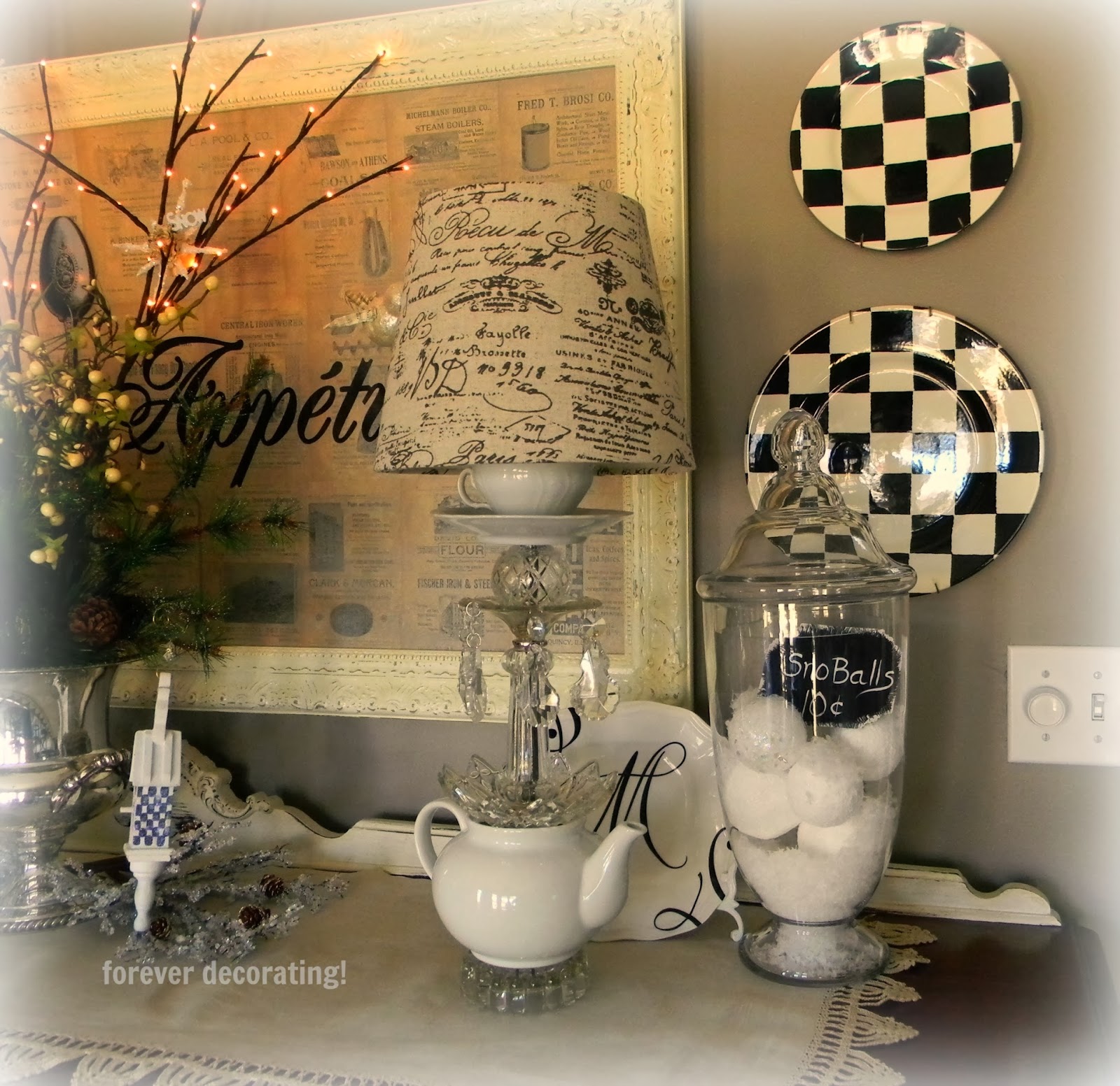 Forever Decorating! White Teapot Crystal Lamp!