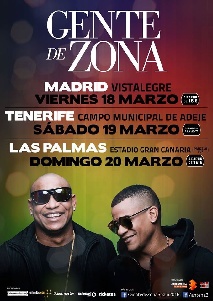 Concierto de Gente de Zona en Gran Canaria (20 de marzo).
