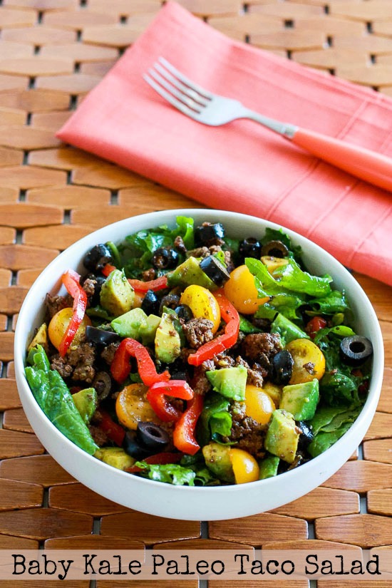 Baby Kale Paleo Taco Salad with ChileLime Dressing Kalyn's Kitchen