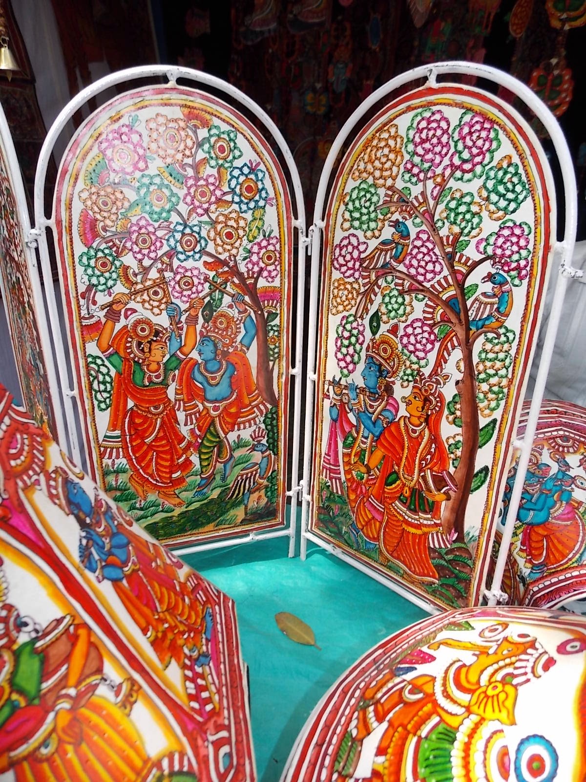 Tholu Bommalata hand painted leather puppets