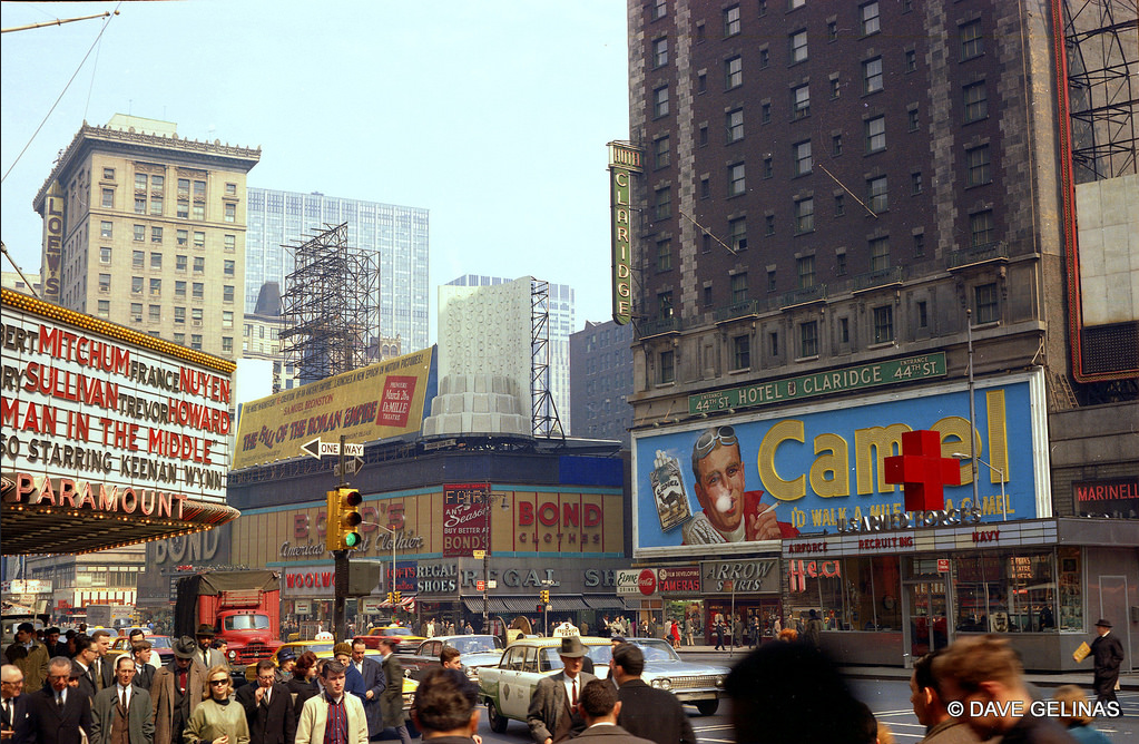 Colorizing History Times Square 1943 Smoking Camel Sign