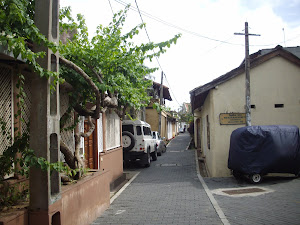 Classic Old World cottages and buildings inside "Galle Fort".