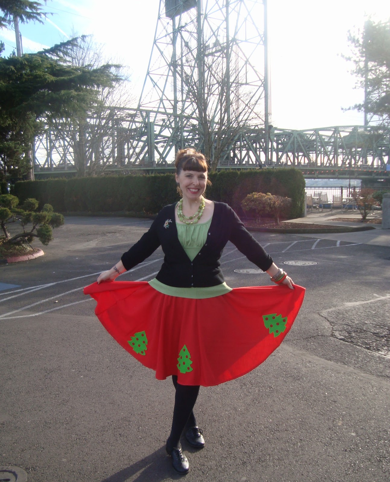 Life in a Pink House Wearing A Tree Skirt