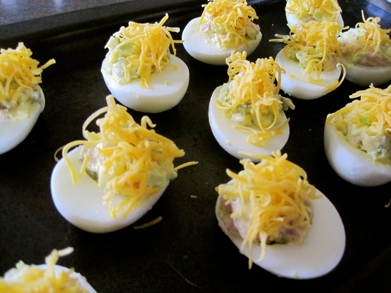 Mrs. Schwartz's Kitchen Ham and Cheese Melt Deviled Eggs and a