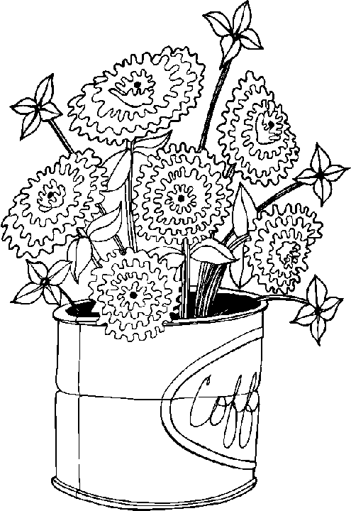 Flower Coloring Page: Hard Flower Coloring Pages