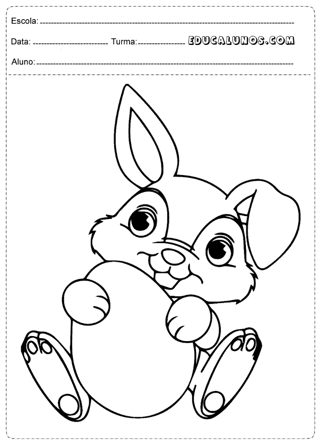 Atividades de colorir coelho da páscoa