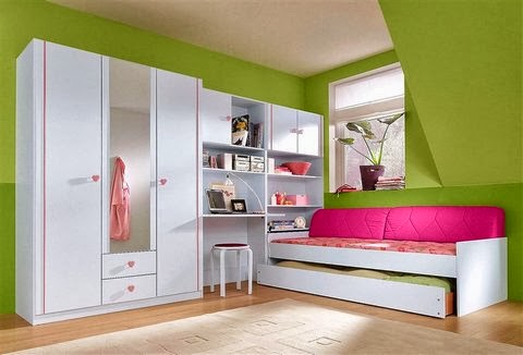 Habitaciones en rosa y verde - Ideas para decorar dormitorios