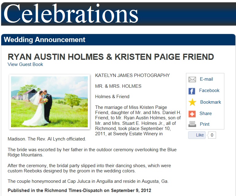 Wedding Announcement Richmond Va richmond va newspaper wedding announcements Wedding Announcement Richmond Va richmond va newspaper wedding announcements