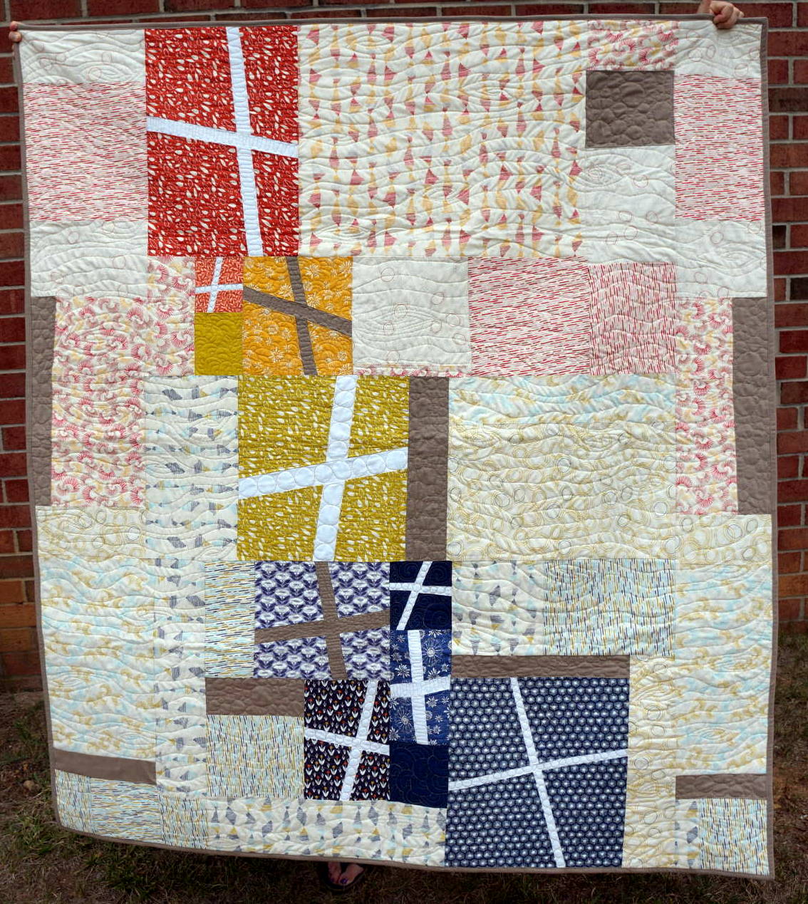 Quilty Habit Primary Improv Rainbow Quilt