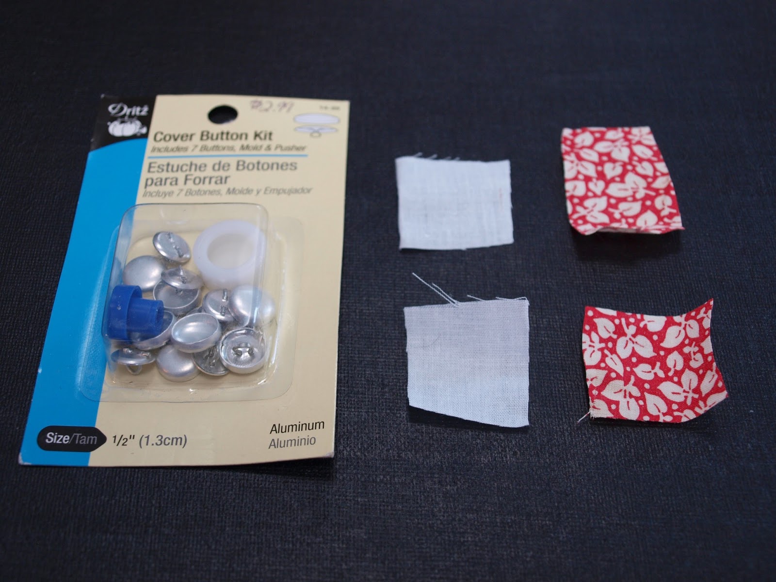 Elemental Carbon Fabric Button Earrings // DIY